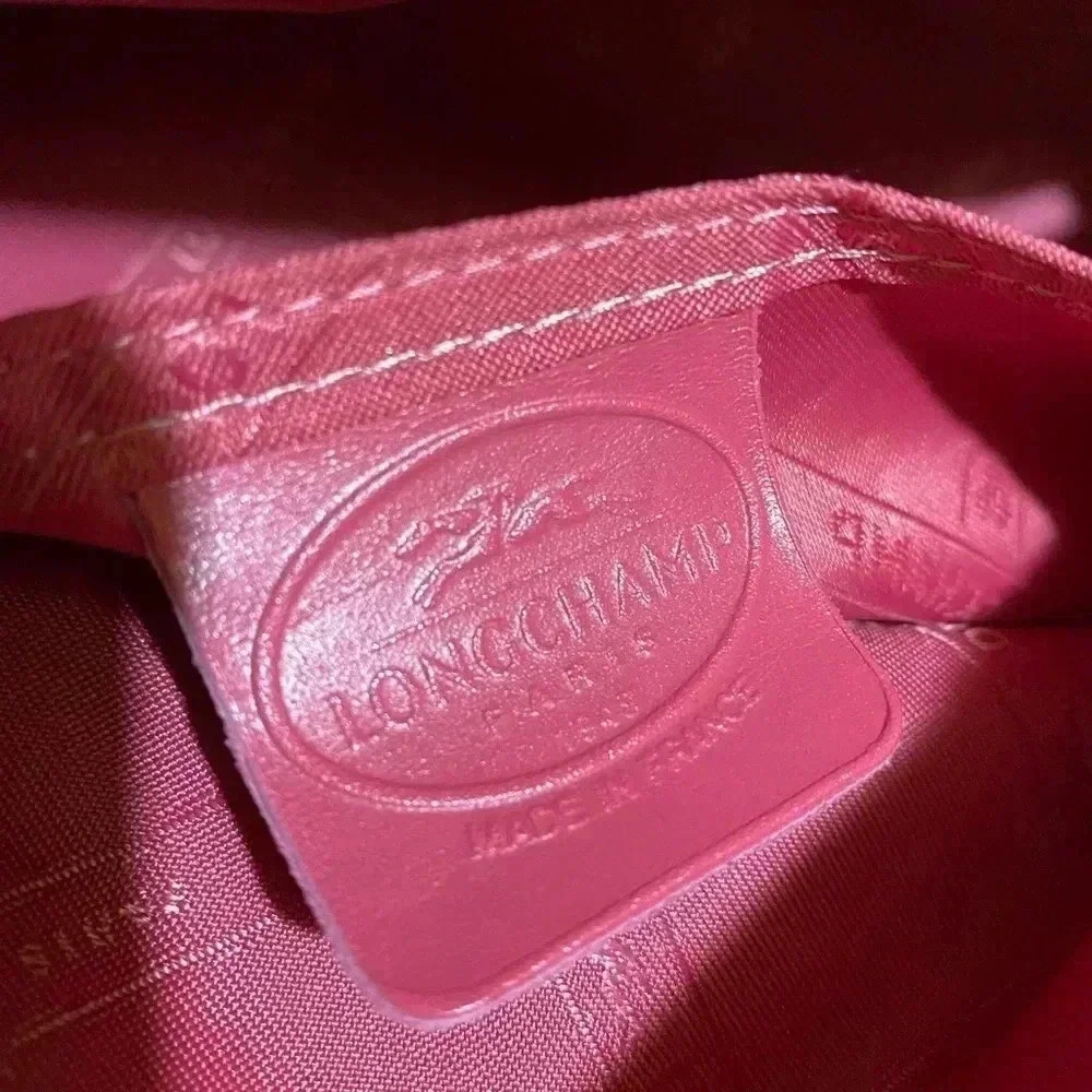 Longchamp pink leather satchel handbag - Picture 10 of 12